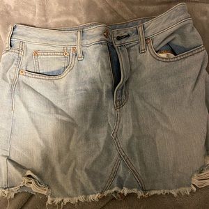 AE Light Wash Denim Mini Skirt